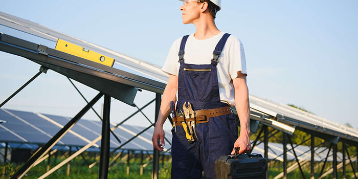 Wartung von Solarmodulen
